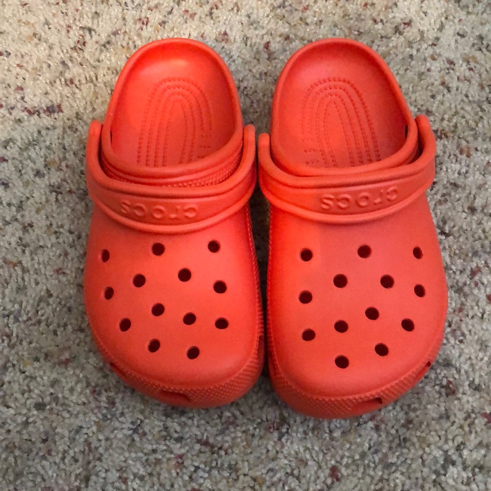 Orange crocs